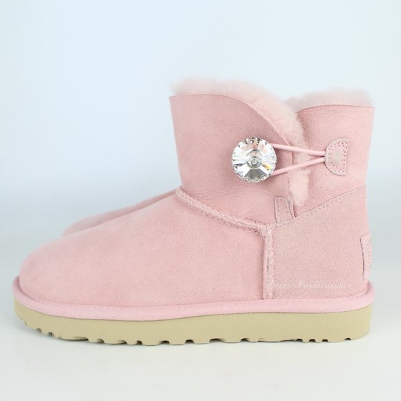 NEW UGG Mini Bailey Button Bling Boots - Comfort Warm Winter Shoes - Picture 2 of 14